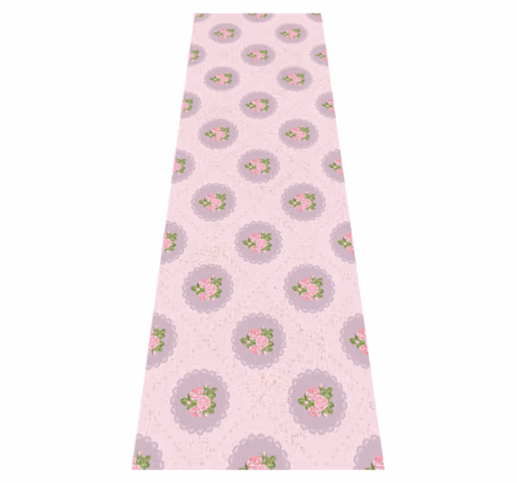 Bedroom vinyl rug in shabby chic pink checked pattern - TenStickers