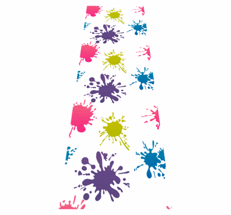 Bedroom vinyl rug in vibrant multicolor splash - TenStickers
