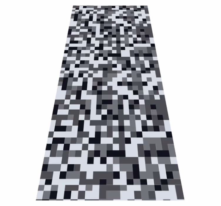 Bedroom vinyl rug in nordic grey shaded squares - TenStickers