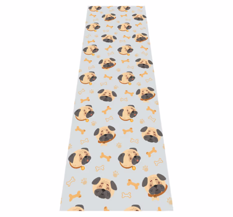Bedroom vinyl rug with british bulldog puppy design - TenStickers