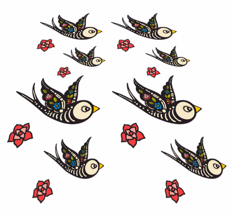 Bedroom vinyl rug mexican little birds - TenStickers