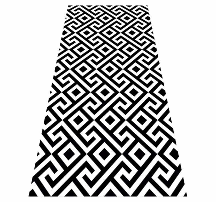 Nordic vinyl rug with black and white geometric design - TenStickers