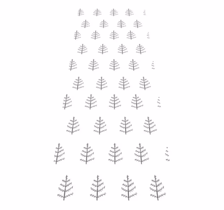 Nordic vinyl rug with gray minimalist tree patterns - TenStickers