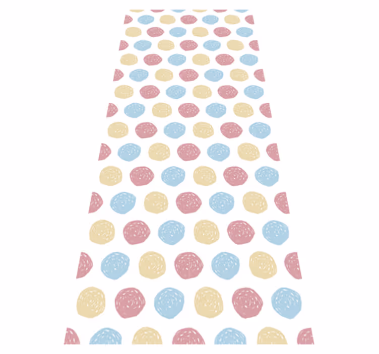 Nordic vinyl rug with pastel polka dots - TenStickers