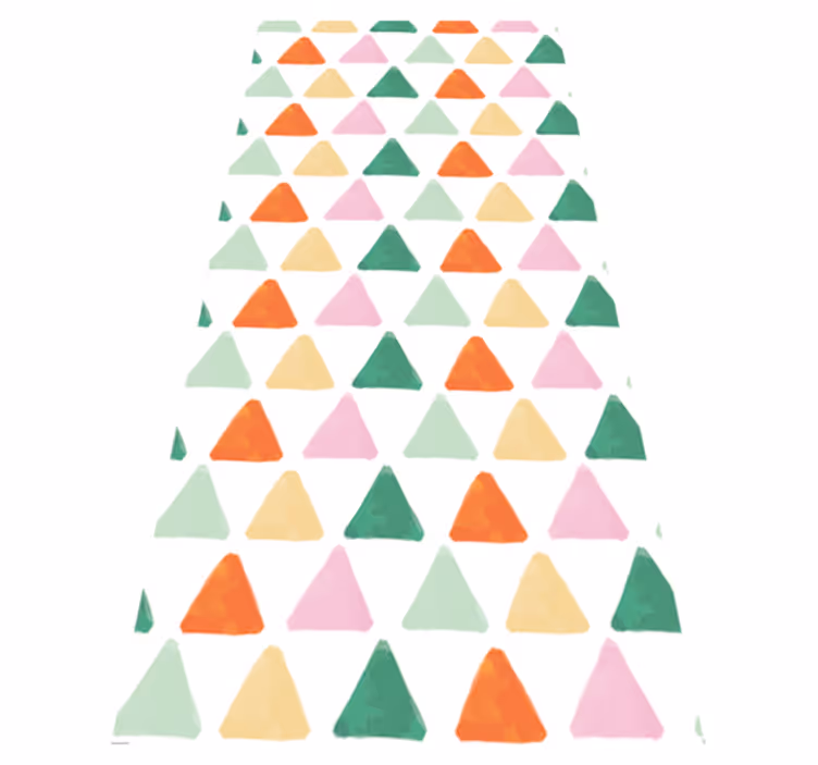 Nordic vinyl rug with pastel triangle pattern - TenStickers