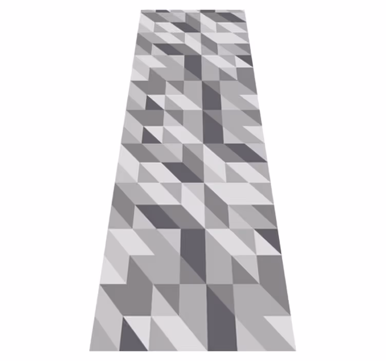 Nordic vinyl rug in light gray geometric squares - TenStickers