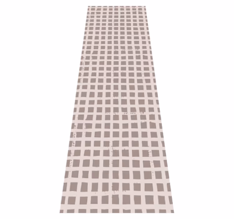 Nordic vinyl rug with checked pattern in warm brown - TenStickers