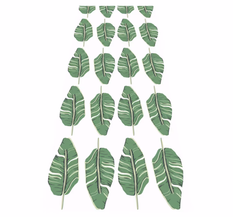 Nordic vinyl rug with green leaf design - TenStickers