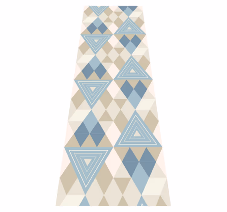 Nordic vinyl rug in geometric blue pattern - TenStickers