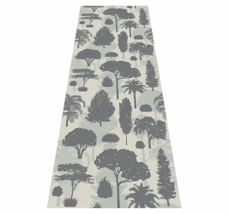 Nordic vinyl rug with tree patterns design - TenStickers