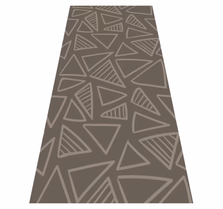 Nordic vinyl rug in scandinavian brown triangle stripes - TenStickers