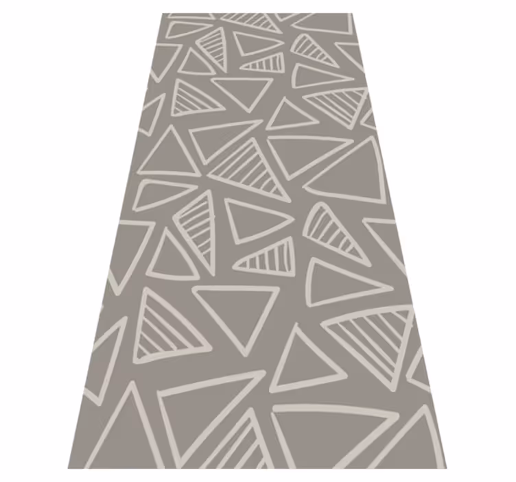 Nordic vinyl rug in scandinavian gray triangle stripes - TenStickers