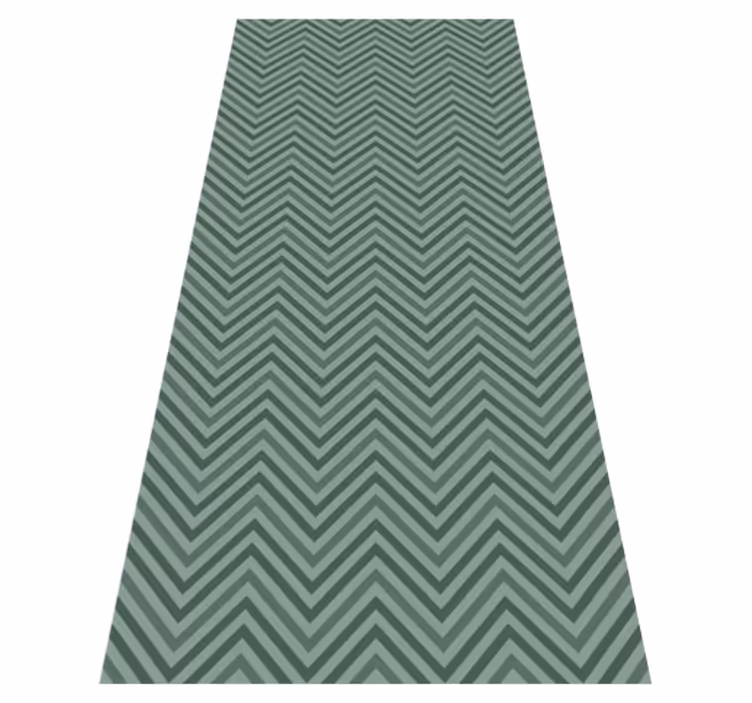 Nordic vinyl rug in scandinavian green herringbone - TenStickers