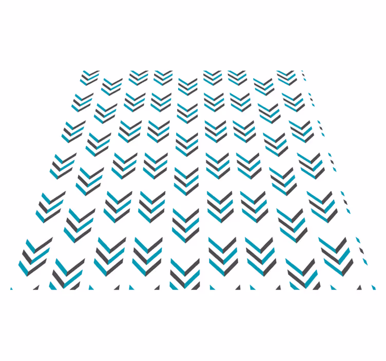 Nordic vinyl rug in blue arrow pattern - TenStickers