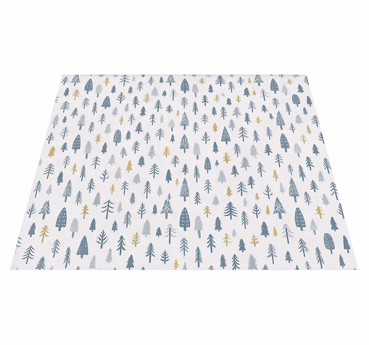 Nordic vinyl rug winter forest landscape - TenStickers