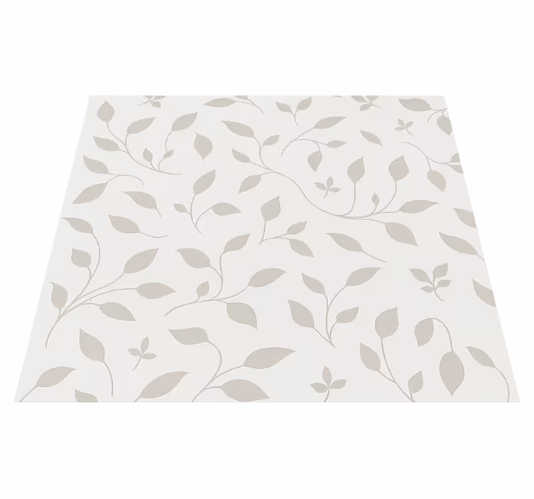 Nordic vinyl rug with calming leaf design - TenStickers