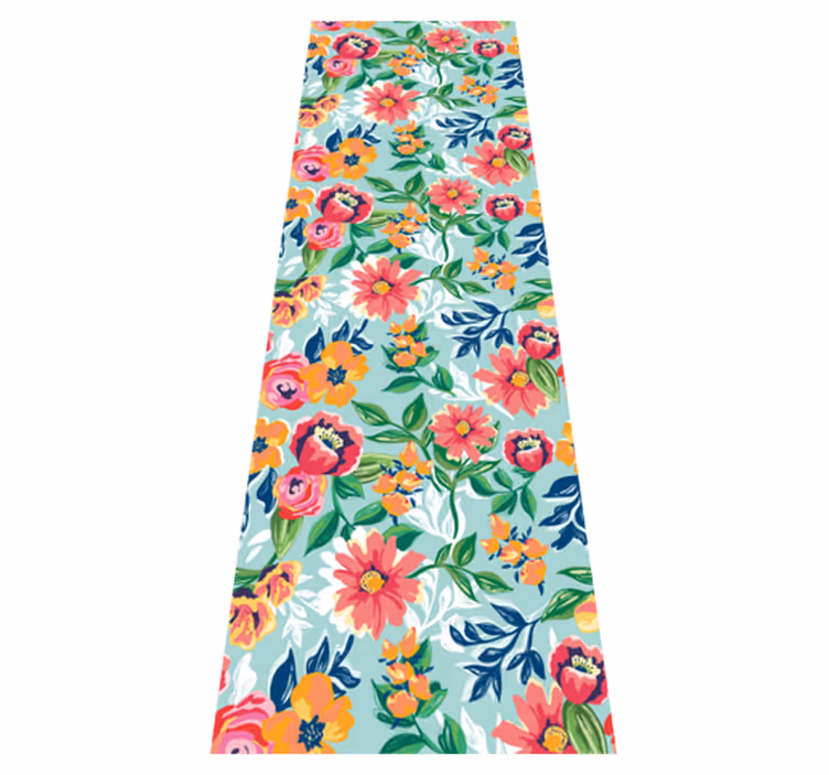 Nature vinyl rug in vibrant wilderness design - TenStickers