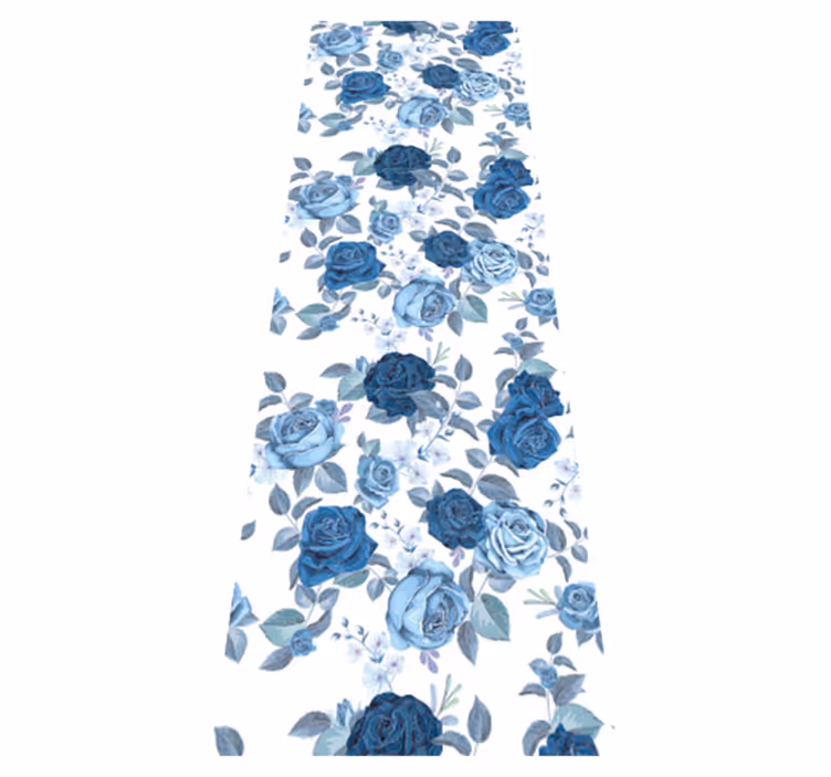 Nature vinyl rug in vibrant blue and wild design - TenStickers