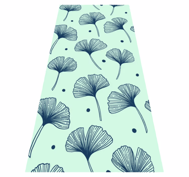 Nature vinyl rug floral blue design - TenStickers
