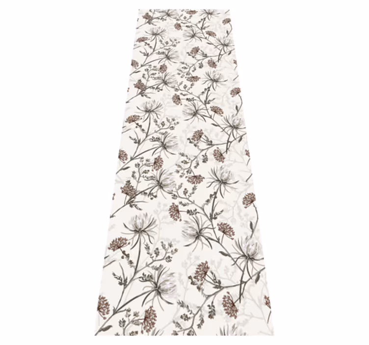 Nature vinyl rug with vintage beige flowers design - TenStickers