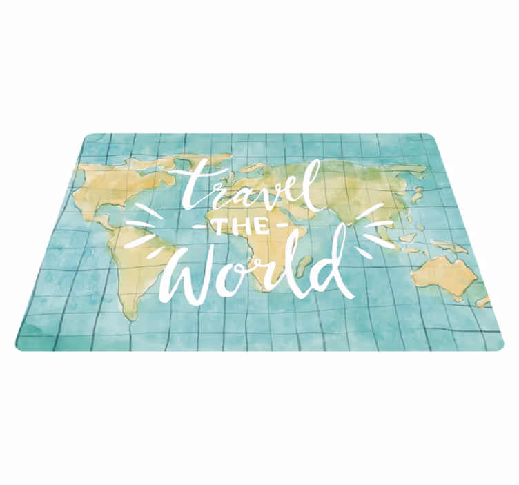 World map vinyl rug for exploring the globe - TenStickers
