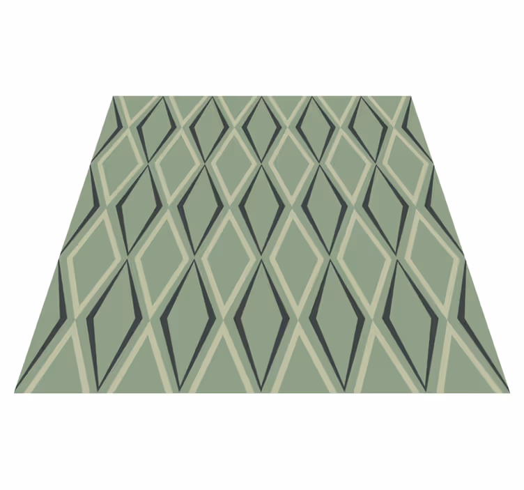 Vintage vinyl rug 1930s green diamond pattern - TenStickers