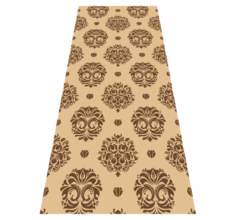 Vintage vinyl rug beige vintage damask design - TenStickers