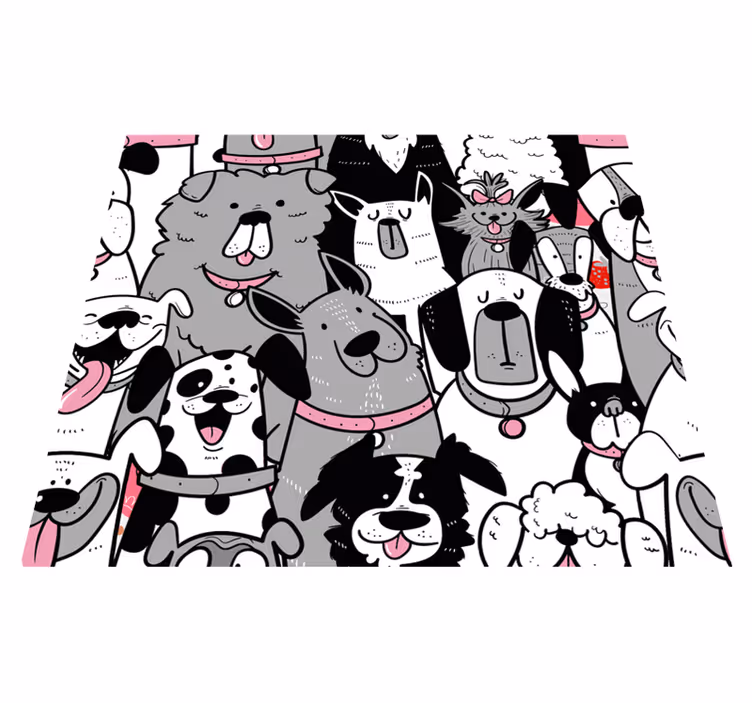 Animal vinyl rug kids wallpaper with dog outlines - TenStickers