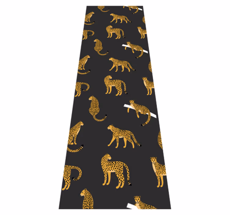Animal vinyl rug leopards on dark background - TenStickers