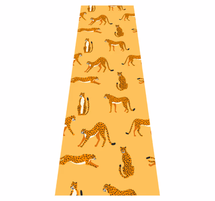 Yellow leopards graphic pattern animal vinyl rug - TenStickers