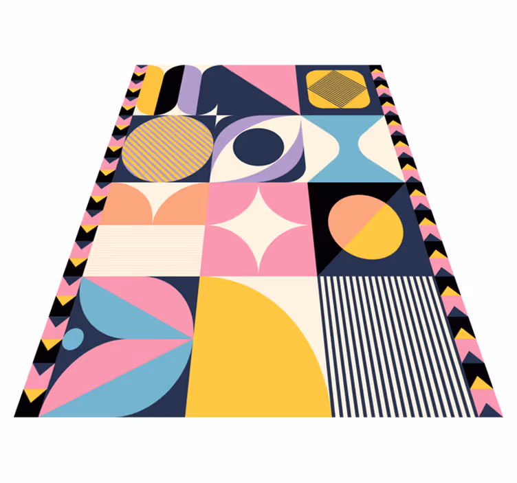 Modern vinyl rug with geometric art design - TenStickers