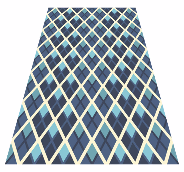 Textured vinyl rug with abstract multicoloured diamonds - TenStickers