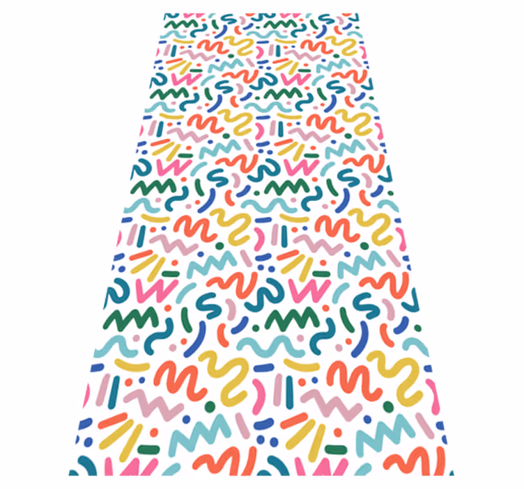 Textured vinyl rug with abstract colorful shapes - TenStickers