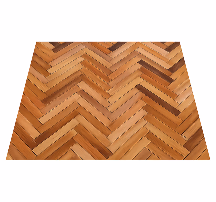 Textured vinyl rug classic oak herringbone design - TenStickers