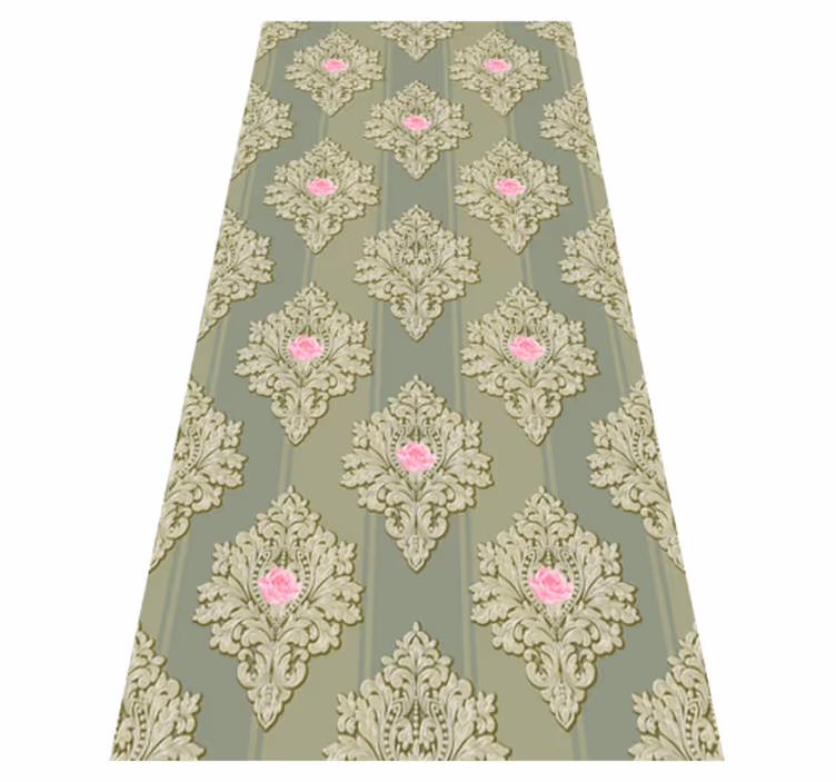 Vintage vinyl rug in french green vintage pattern - TenStickers