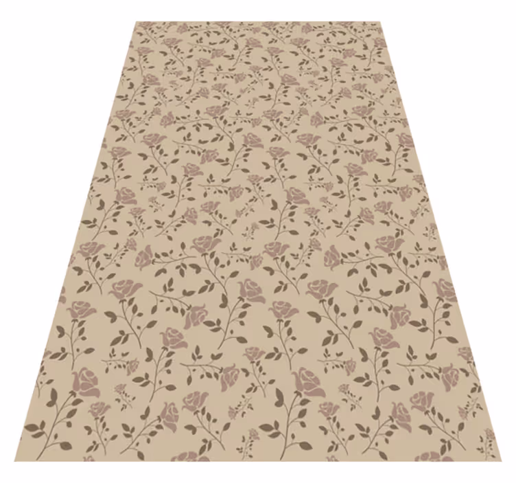 Vintage vinyl rug in brown vintage rose pattern - TenStickers