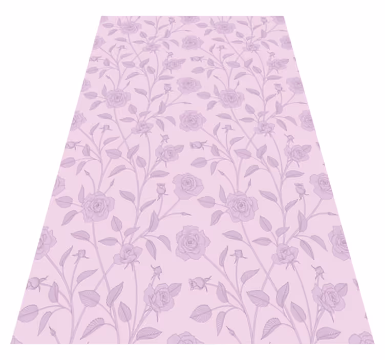 Vintage vinyl rug with purple roses artwork - TenStickers