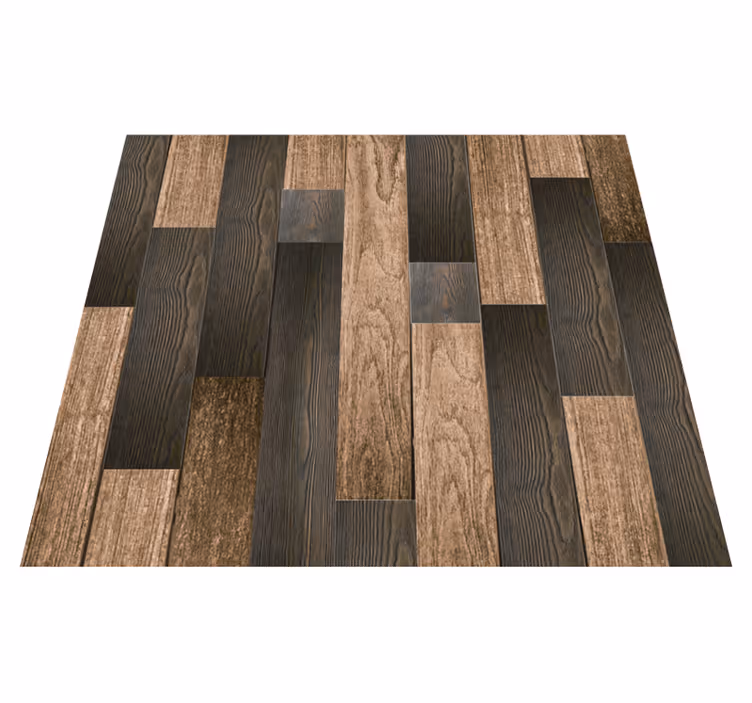 Textured vinyl rug with elegant wood patterns - TenStickers