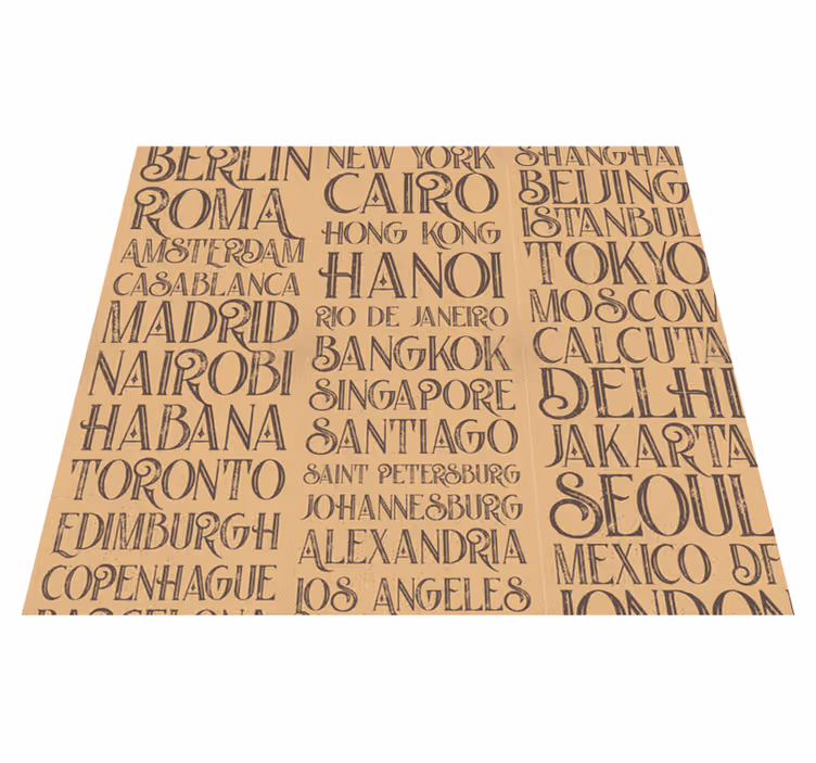 Custom vinyl rug world cities design - TenStickers