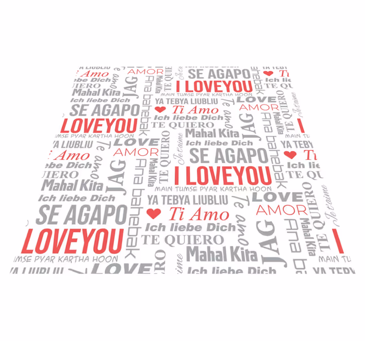 Custom vinyl rug i love you in different languages - TenStickers
