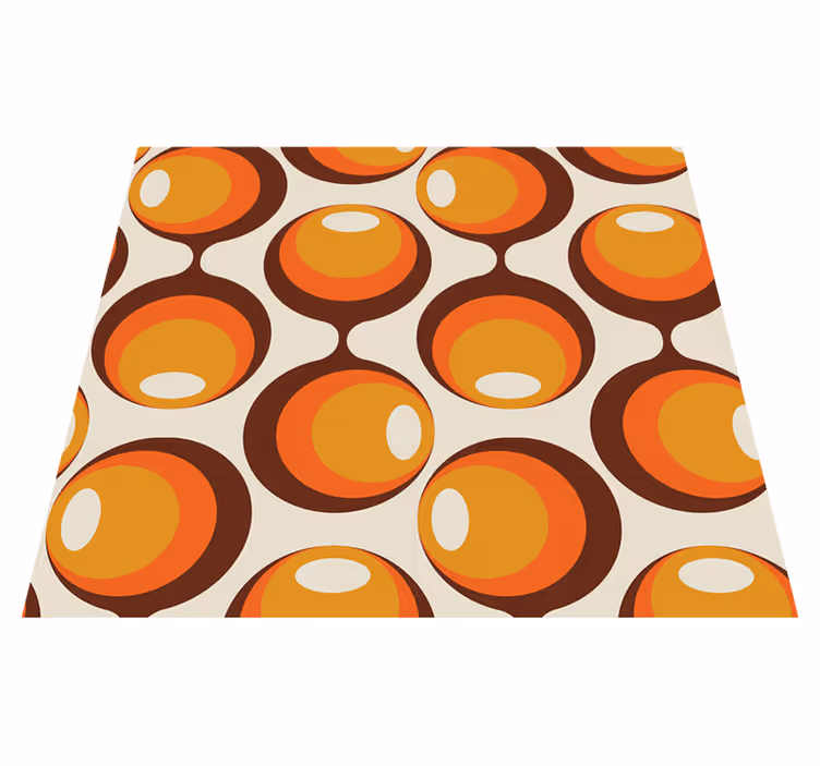 Vintage vinyl rug with 70's semi-oblong design - TenStickers