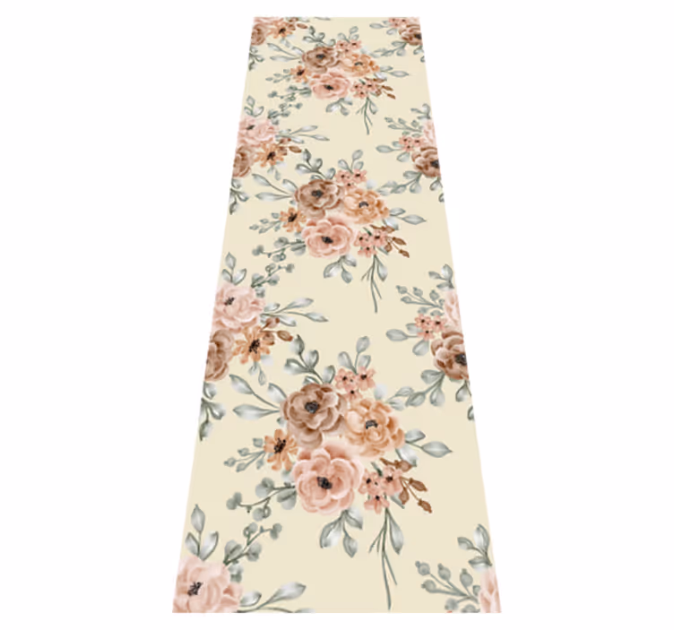 Vintage vinyl rug with romantic large rose painting - TenStickers