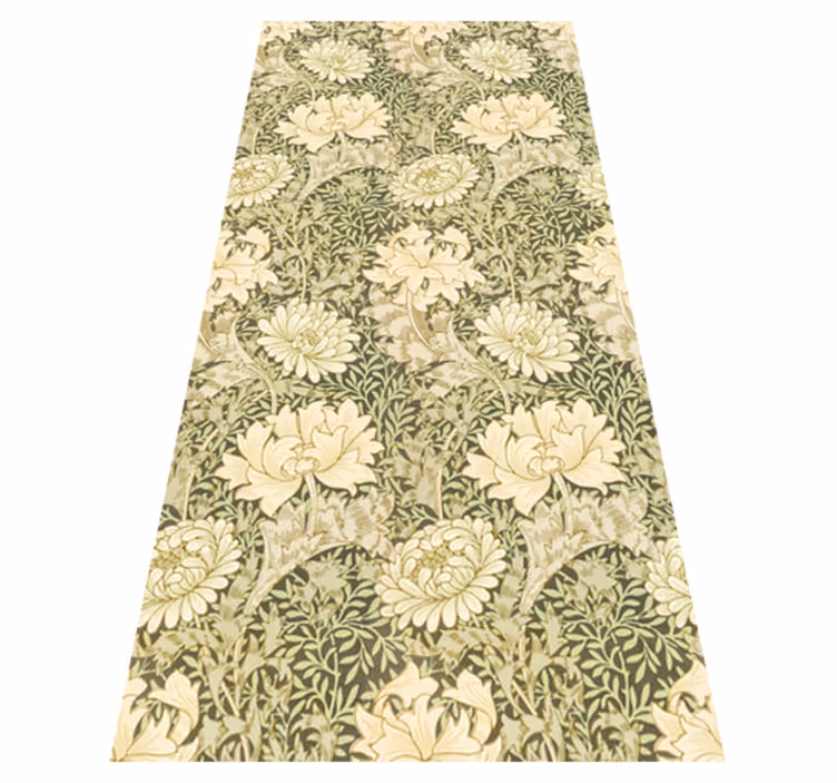 Vintage vinyl rug in modern style chrysanthemum - TenStickers