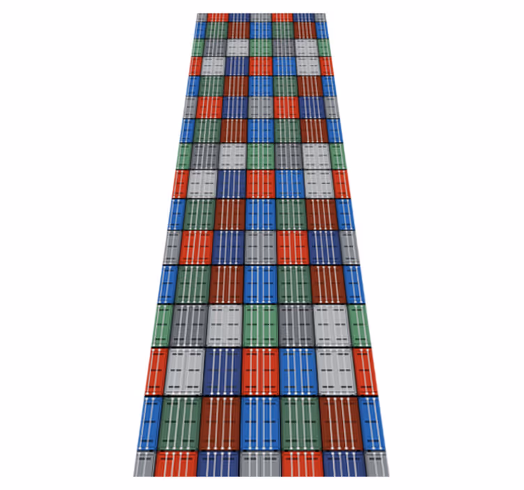 Vintage vinyl rug with dark metal boxes - TenStickers