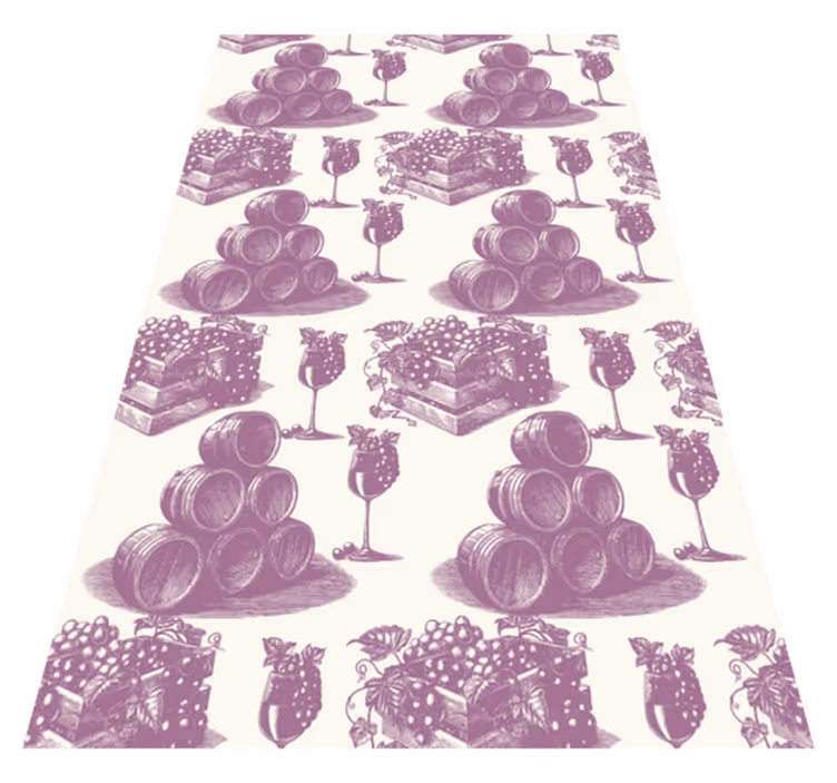 Vintage vinyl rug with violet french vintage pattern - TenStickers