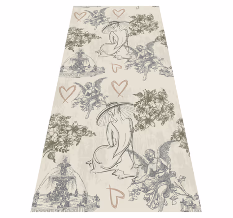 Vintage vinyl rug in vintage french romantic style - TenStickers