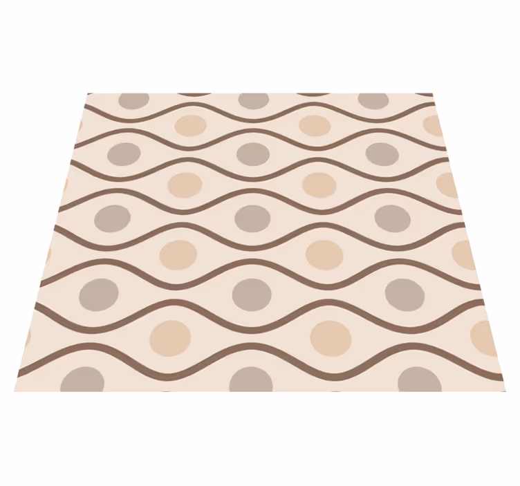 Vintage vinyl rug beige 70s style - TenStickers