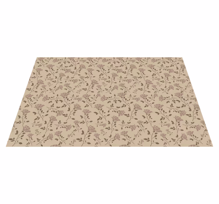 Vintage vinyl rug with brown vintage rose pattern - TenStickers
