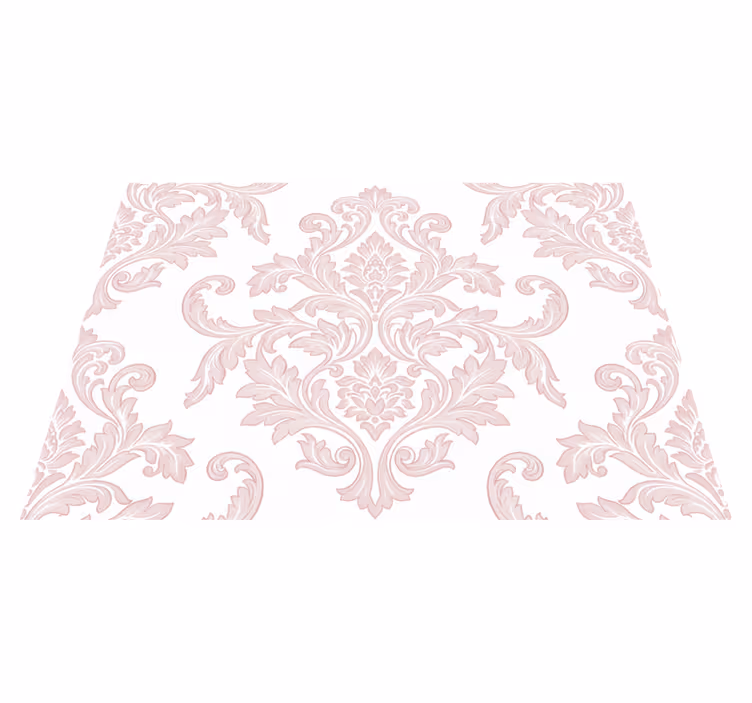 Vintage vinyl rug in blush damask paisley - TenStickers