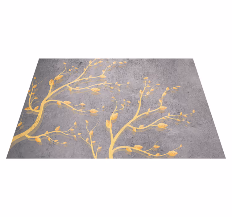 Vintage vinyl rug with vintage style golden tree - TenStickers